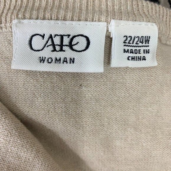 CATO 22 24W Sweater Gold Black Crochet Comfort Casual - Picture 5 of 6